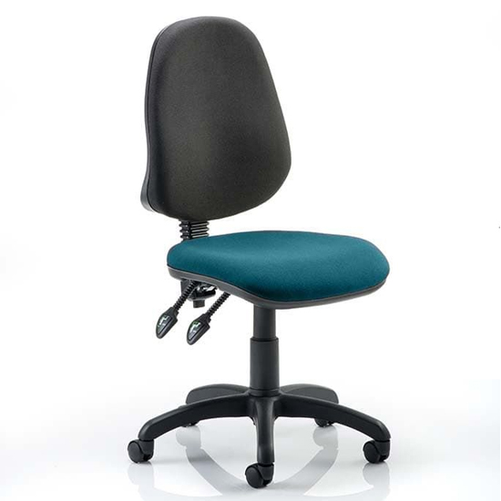 Eclipse Plus II Fabric Office Chair In Maringa Teal No Arms