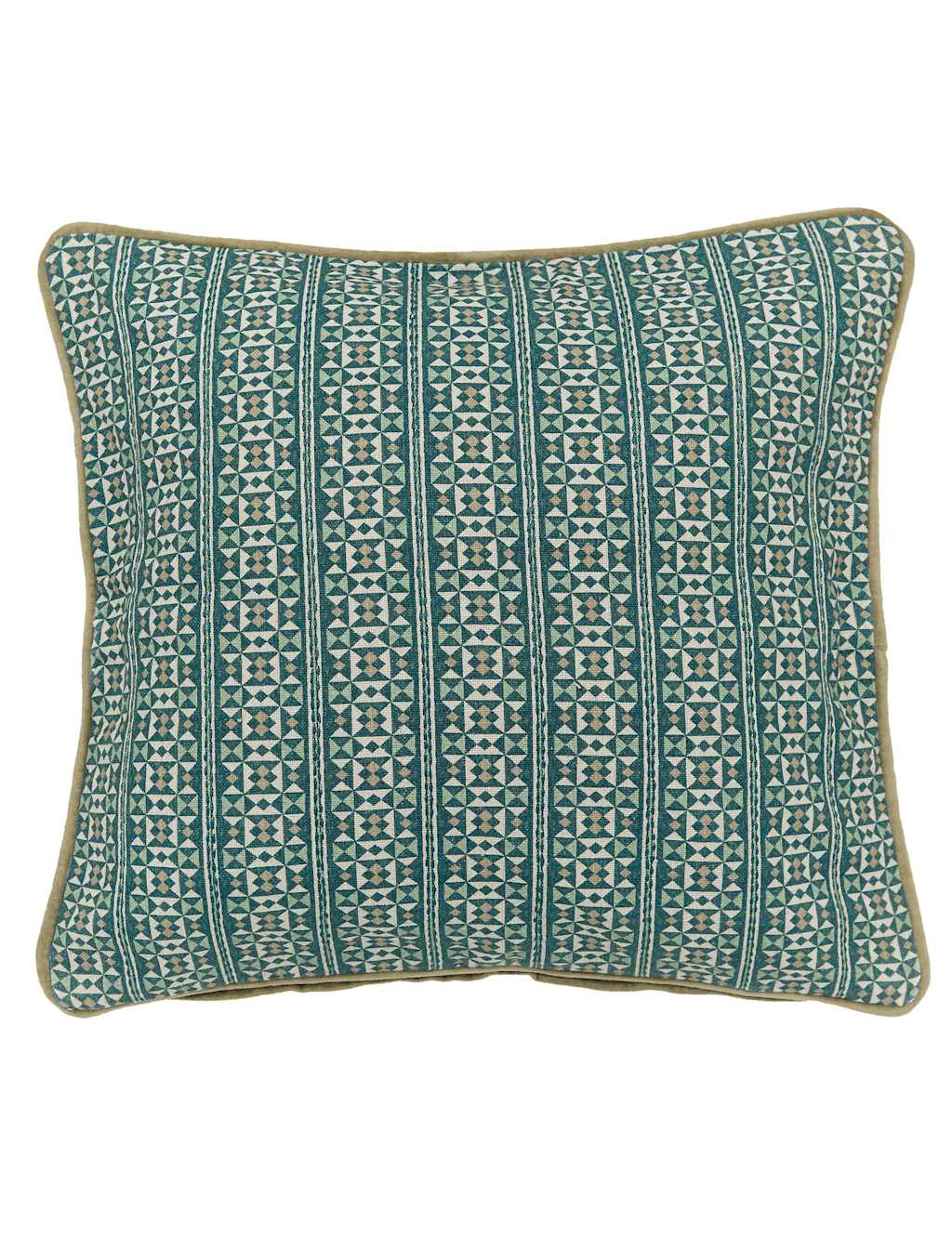 Bedeck of Belfast Azmi Geometric Square Cushion Teal Mix