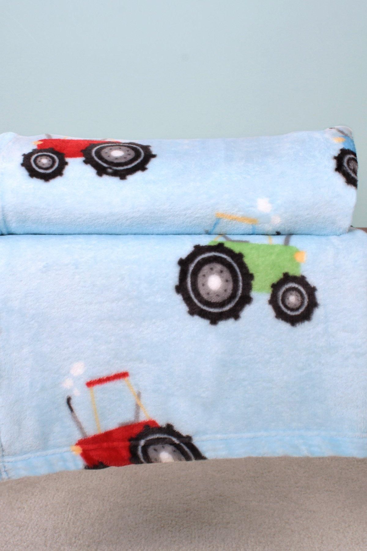 Bedlam 'Farmyard Friends' Printed Fleece Throw in Blue