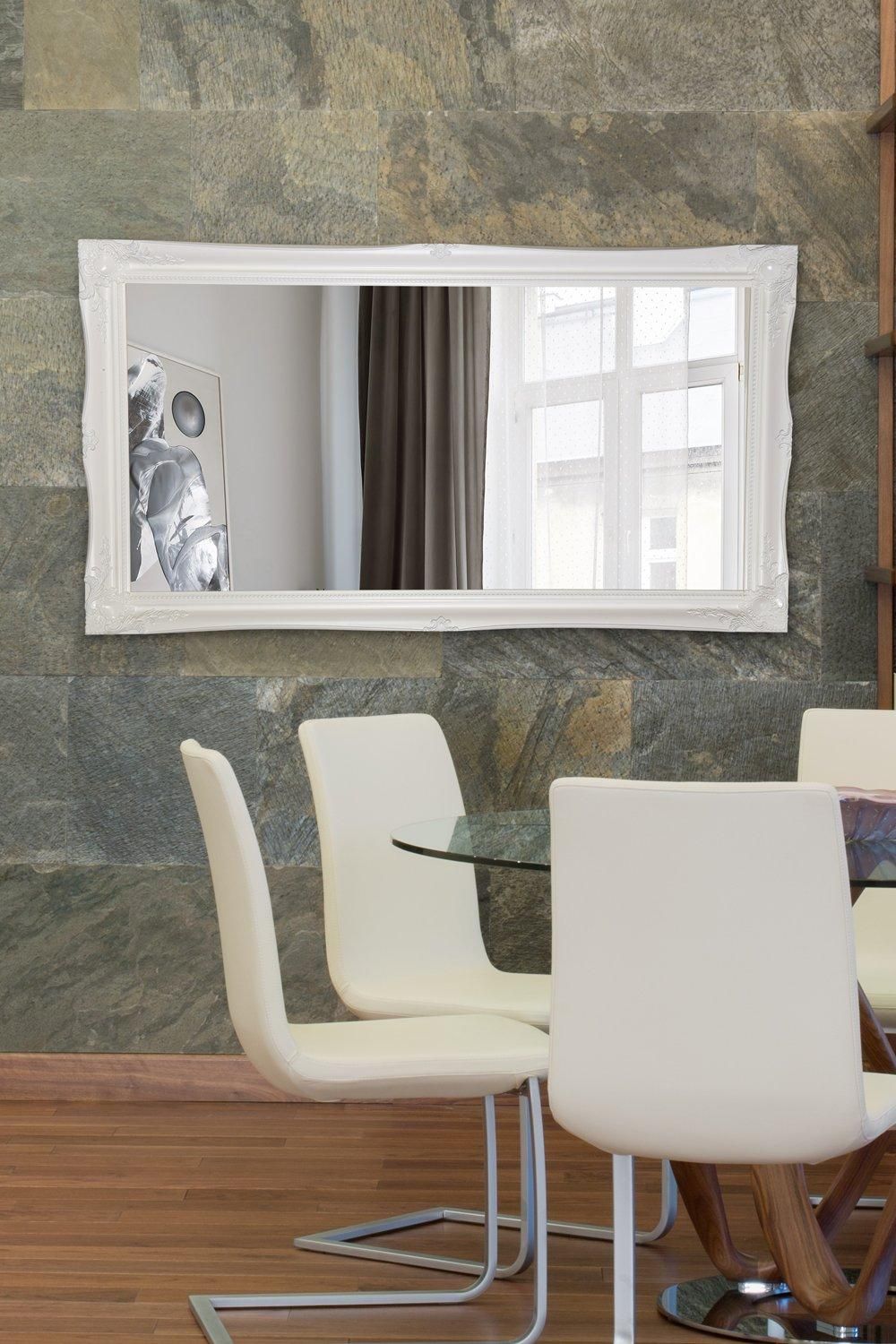 MirrorOutlet "Hamilton" White Shabby Chic Decorative Design Large Wall Mirror 137cm x 76cm