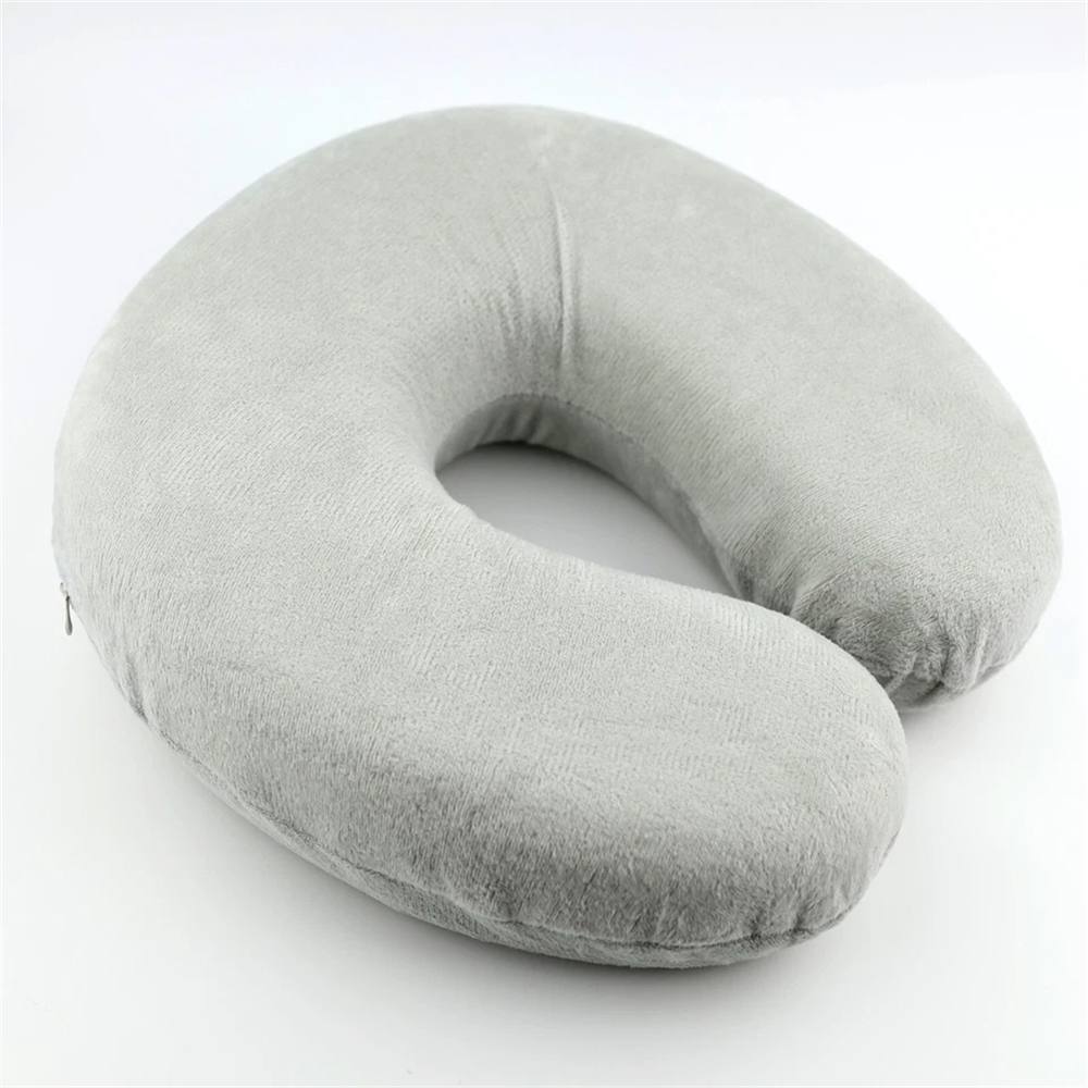 Nordara Grey (Pack of 2) Neck Support Foam Pillow Cushion Travel U Shaped