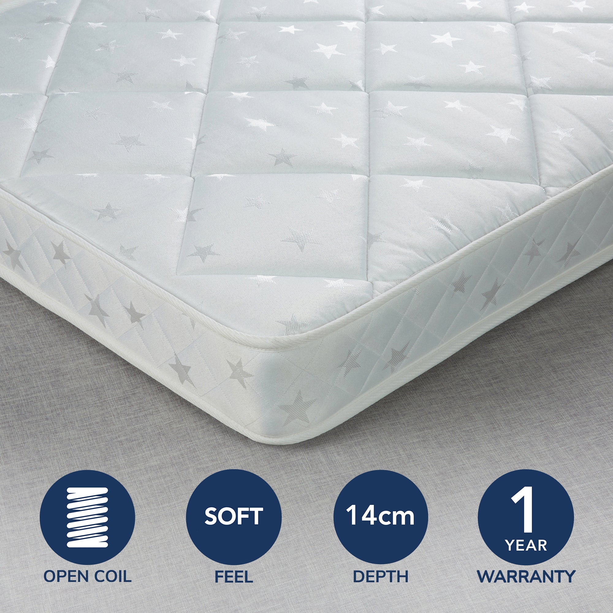 Fogarty Little Sleepers Soft Medium Water Resistant Open Coil Mattress White