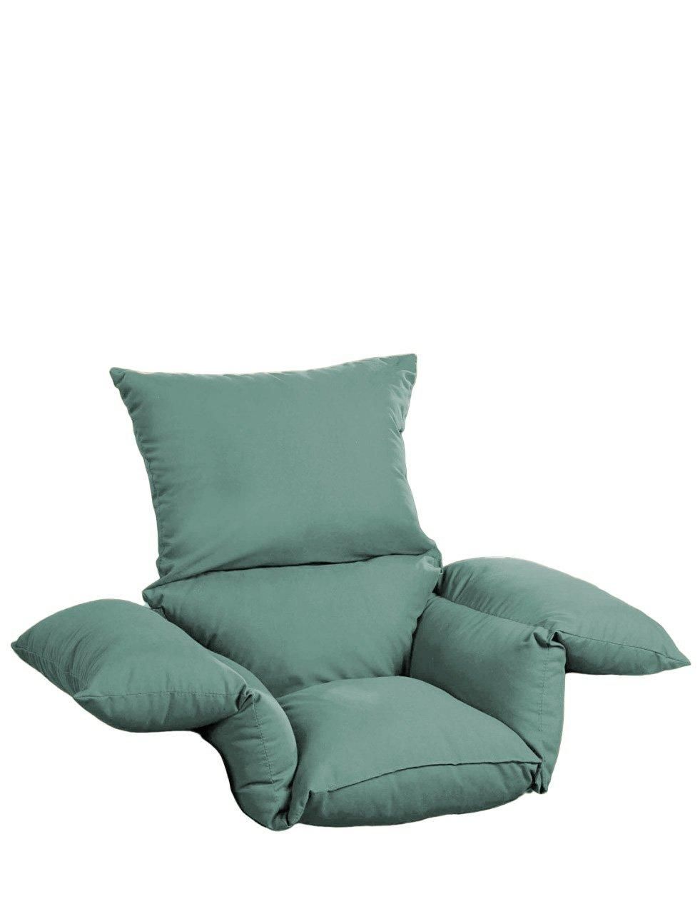 Chums Deeply Padded Comfort Cushion Soft Faux Suede Cover in Green