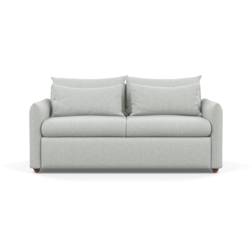 Heal's Pillow Sofa Bed Melton Wool Limestone Chestnut Stain Feet