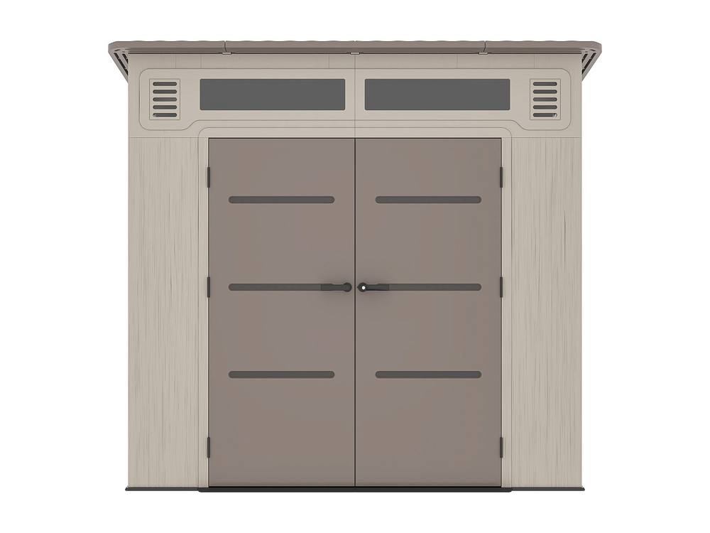 Vente-unique Resin Lean-To Garden Shed 6, 5 Cm With Floor - 22 mm in Brown 2
