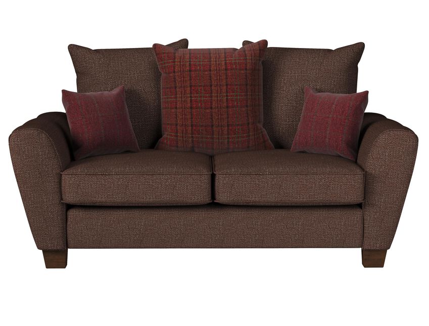 ScS Living Brown Theo Fabric 2 Seater Scatter Back Sofa