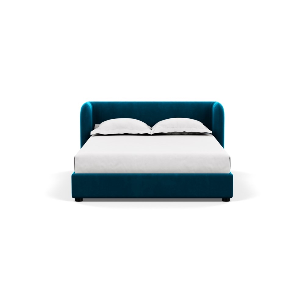 Heal's Group Bed Double Velvet Teal