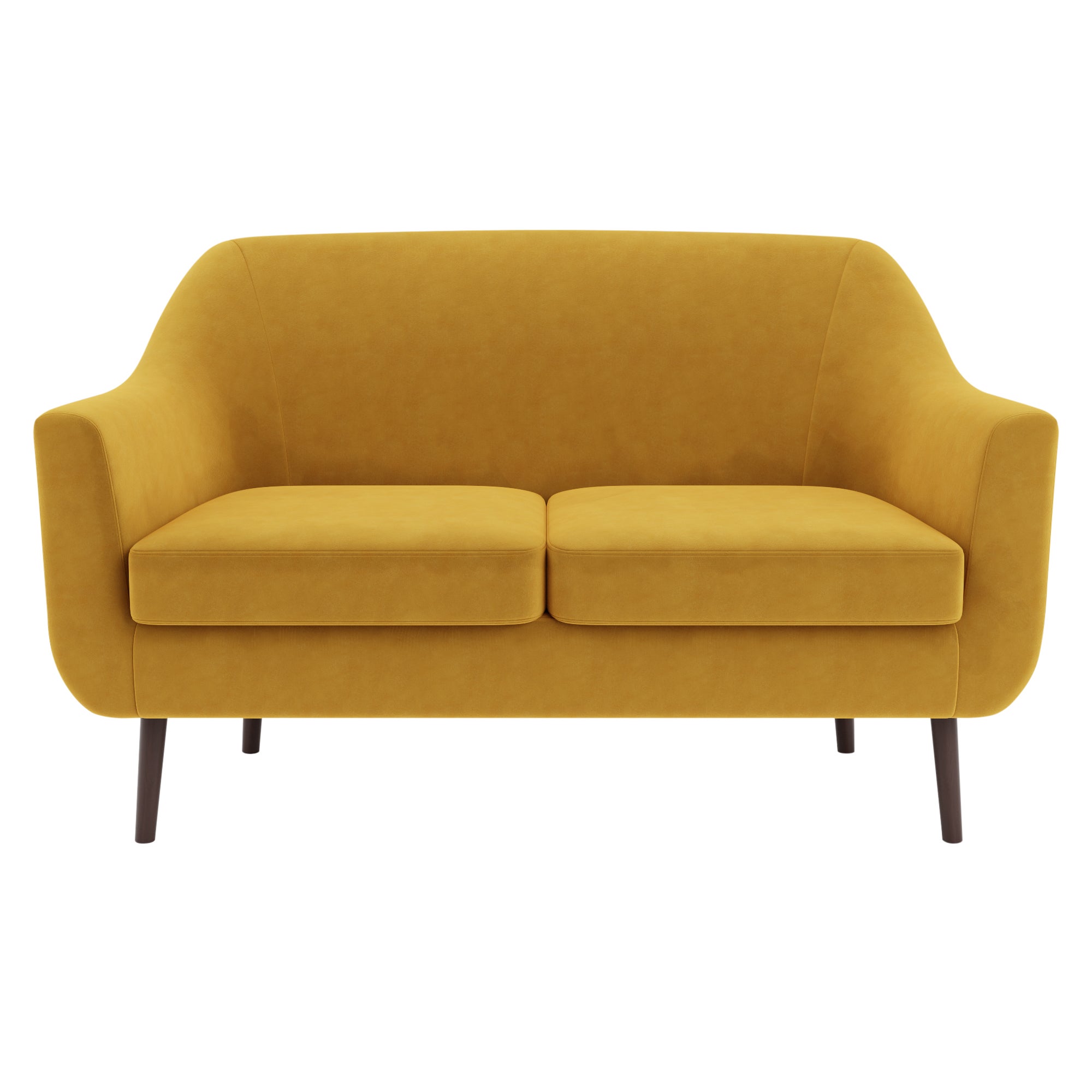Eddie Velvet 2 Seater Compact Tub Sofa Gold