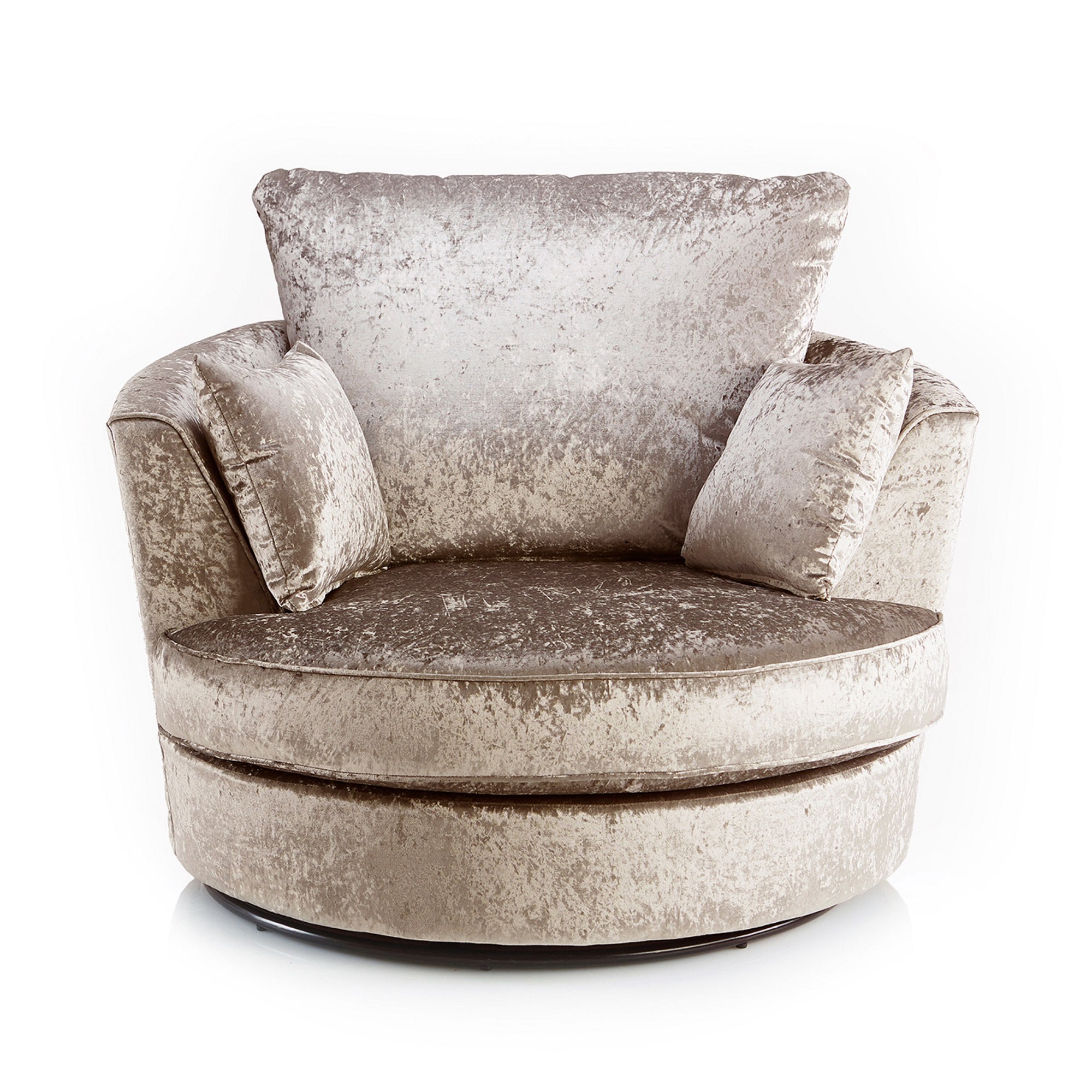 Blake Crushed Velvet Swivel Chair Cream