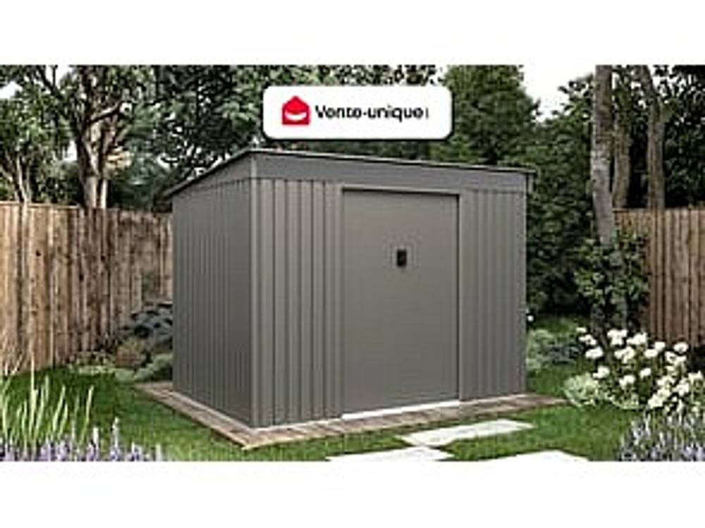 Vente-unique Galvanised Grey Steel Garden Shed - 4.77 M² - FOLCO 4