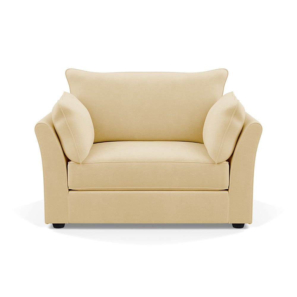 Heal's Tailor Loveseat Smart Luxe Velvet Biscuit Black Beech Feet