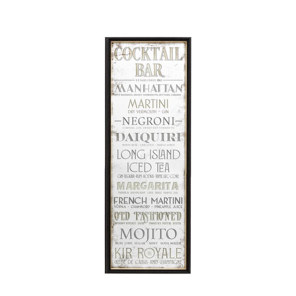 Cedar and Sage Antique Printed Cocktail Bar Wall Mirror
