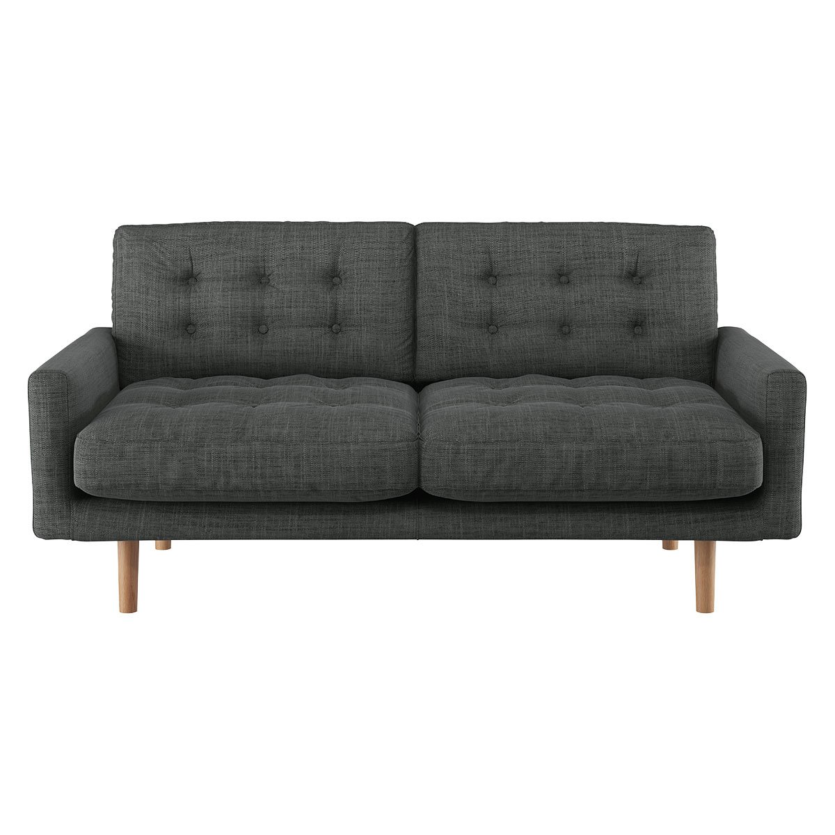 Habitat Fenner 2 Seater Fabric Sofa - Charcoal