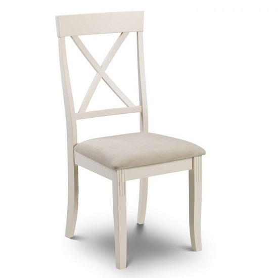 Cromley Wooden Dining Chair In Ivory Laquered Finish