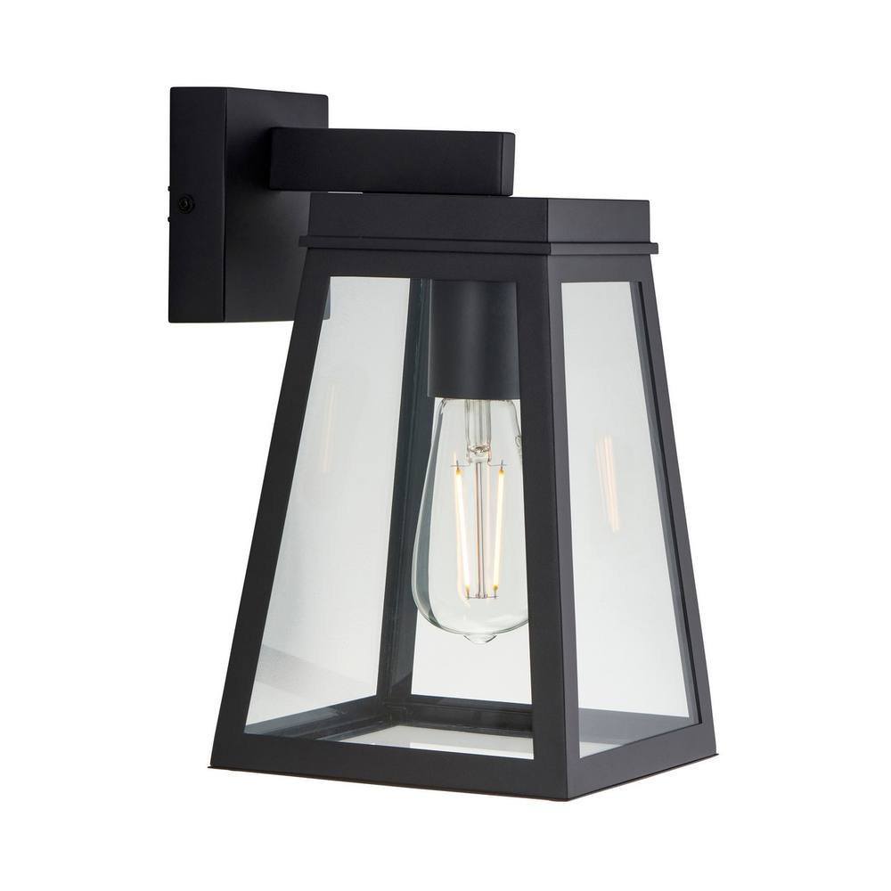 Netlighting Lymington Outdoor Wall Lantern Textured Black & Clear Glass E27