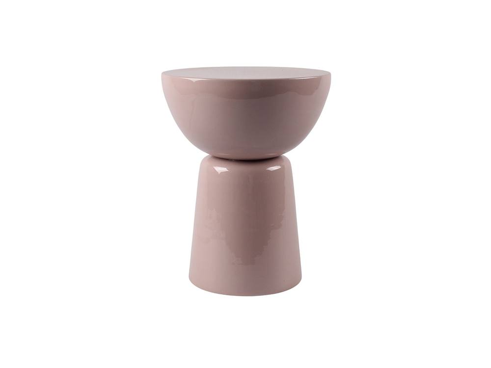 Vente-unique Metal Side Table - Shiny Light Pink - MENIRO