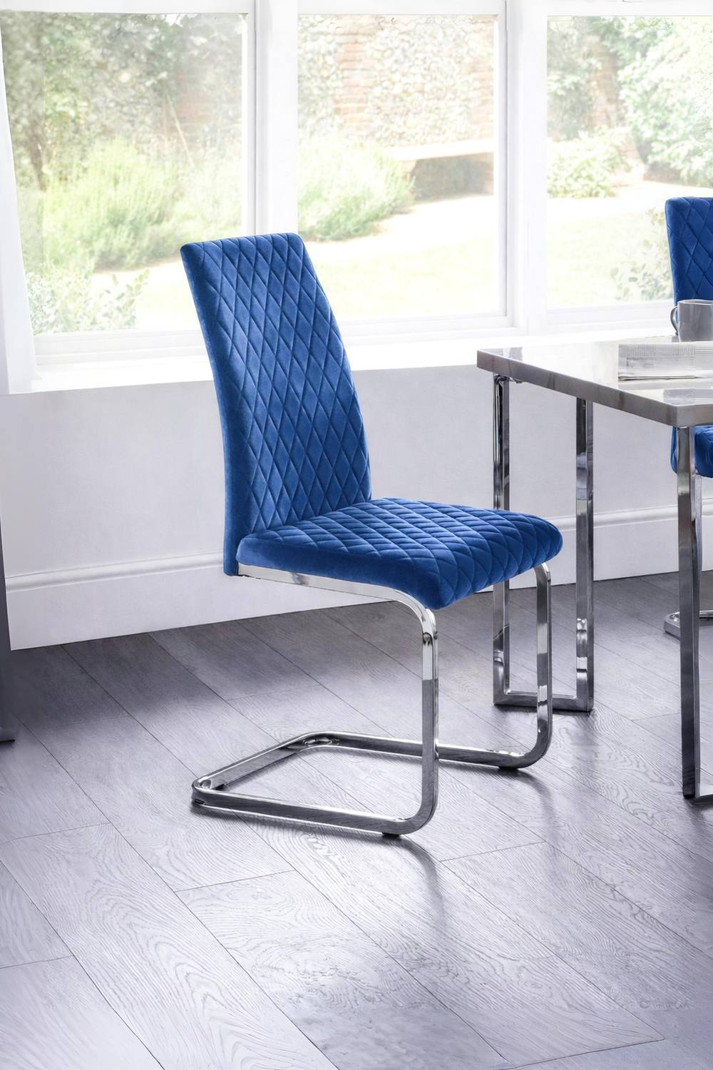 Julian Bowen Calabria Upholstered Dining Chair (Set of 4) in Blue