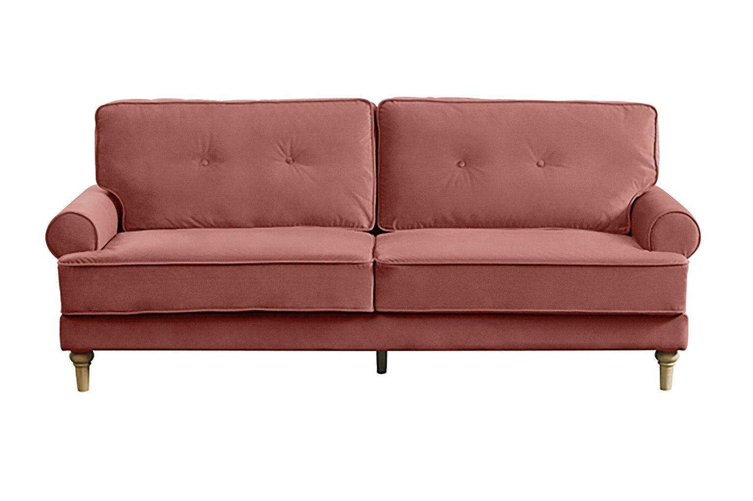 Habitat Vienna 3 Seater Velvet Sofa - Rose