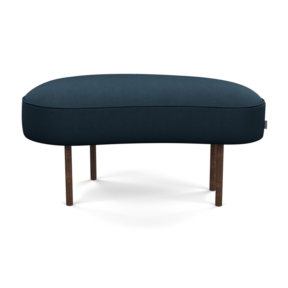 Heal's Isola Small Ottoman Siena Cotton Deep Sea Bronze Feet