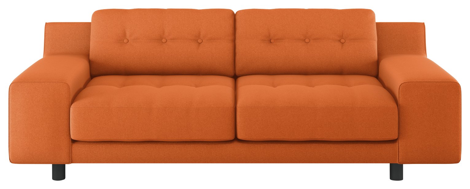 Habitat Hendricks 3 Seater Fabric Sofa - Orange