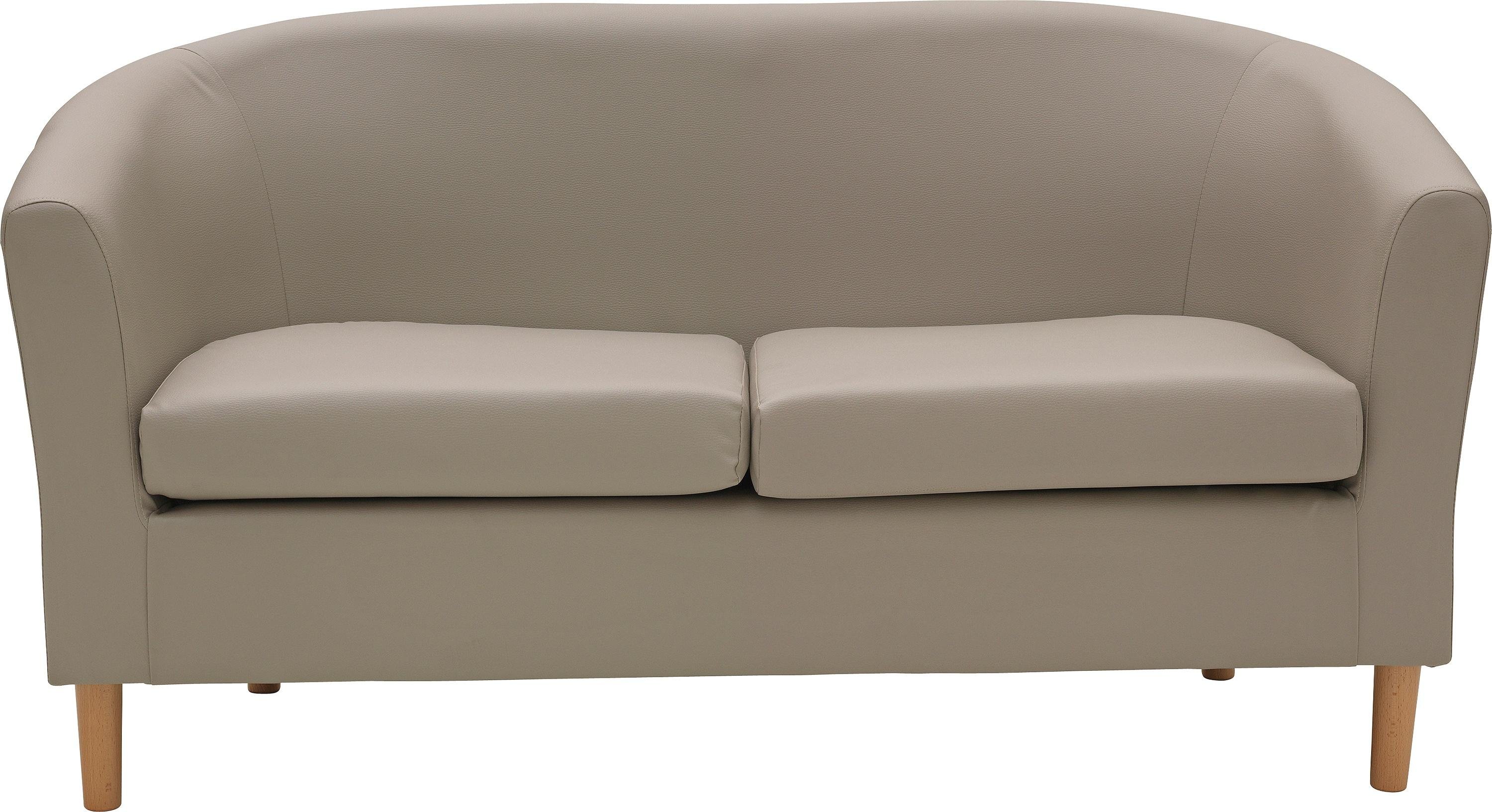 Argos Home 2 Seater Faux Leather Tub Sofa - Mocha