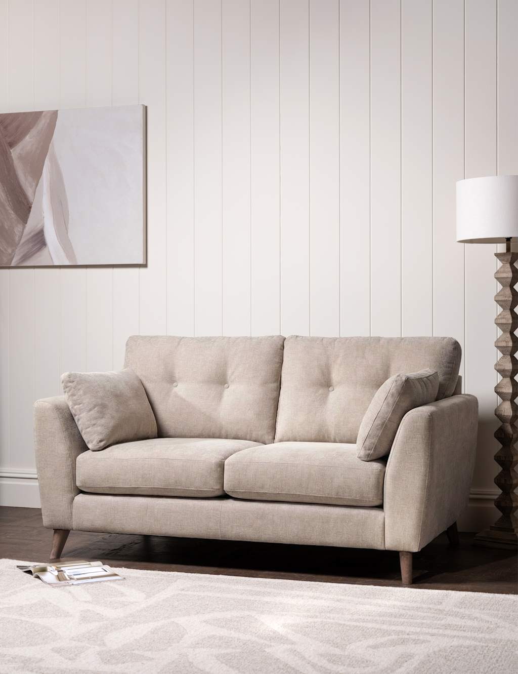 BARKER AND STONEHOUSE Ellis Chenille Medium 2 Seater Sofa Stone