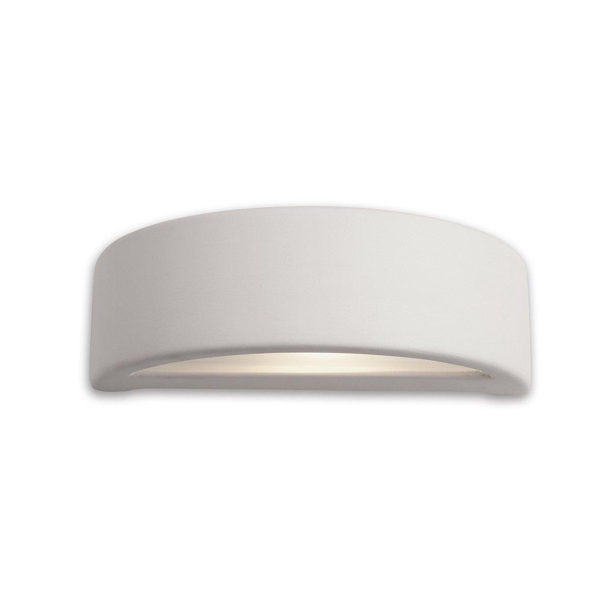 Netlighting Ceramic 1 Light Indoor Plaster Wall Light 100W Unglazed Acid White Glass E27 in Clear