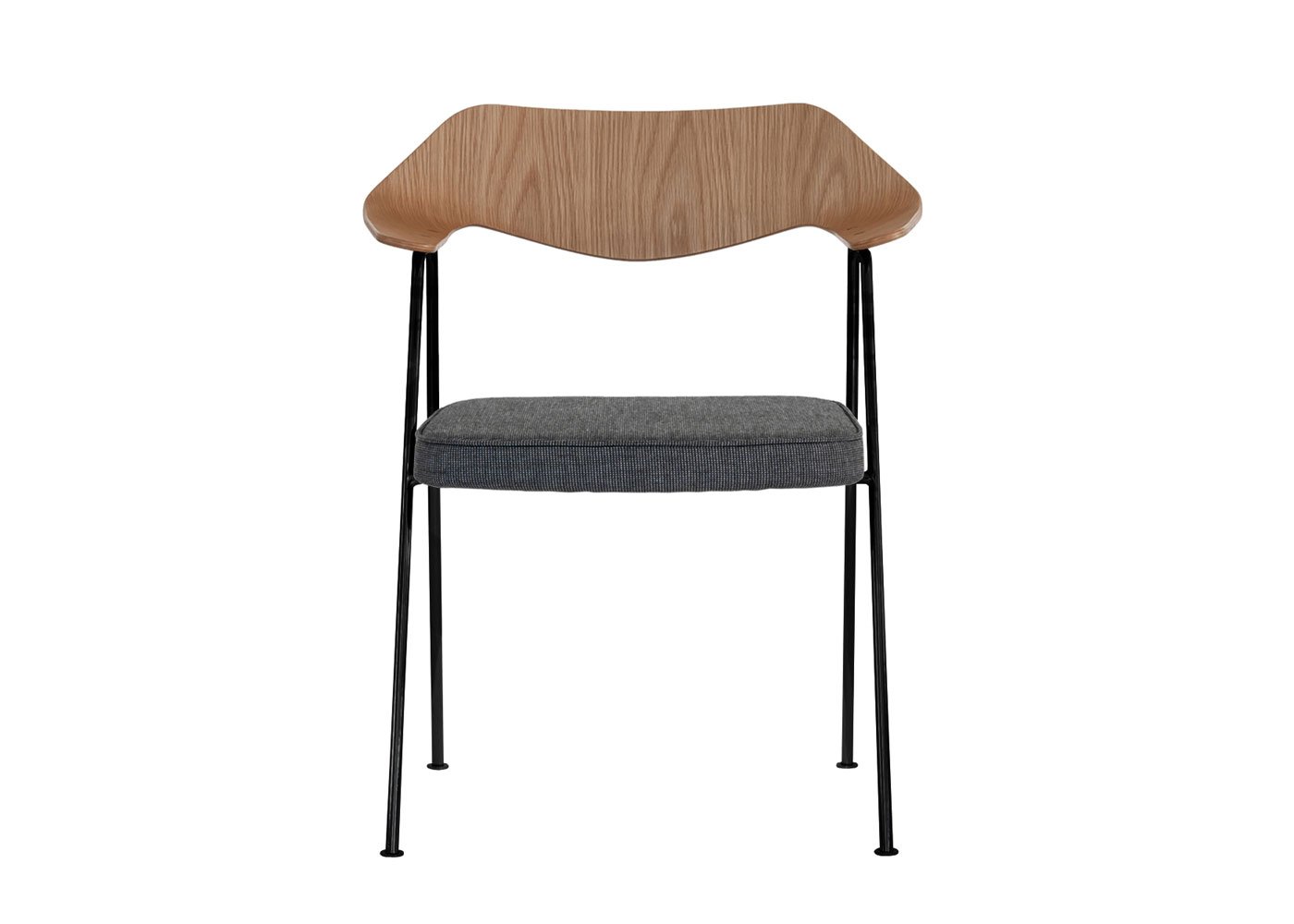 Case 675 Chair Oak Dark Grey Seat Black Legs