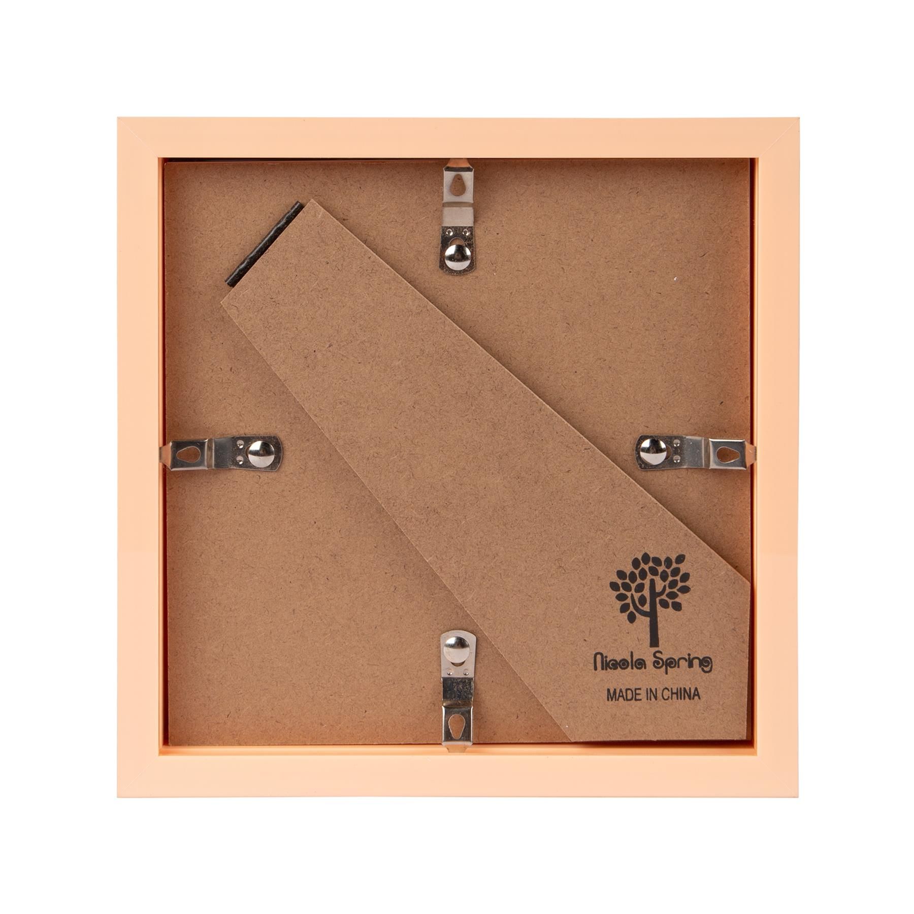 Nicola Spring 6" x 6" 3D Box Photo Frames - 2" x 2" Mount - Light Brown - Pack of 2 in Black 5