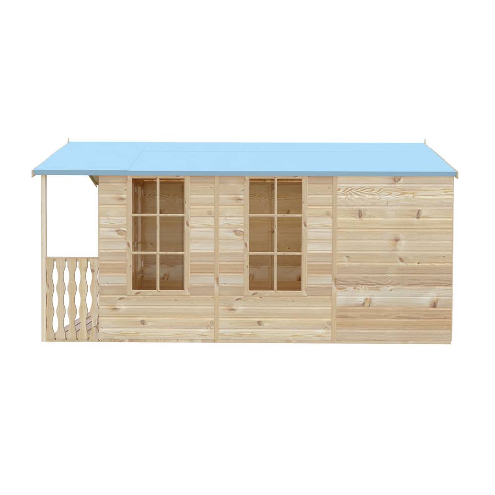 Shires Delmora 8x14 Shiplap Summerhouse with Veranda - L4186xW2456xH2174 mm in Light Brown 4