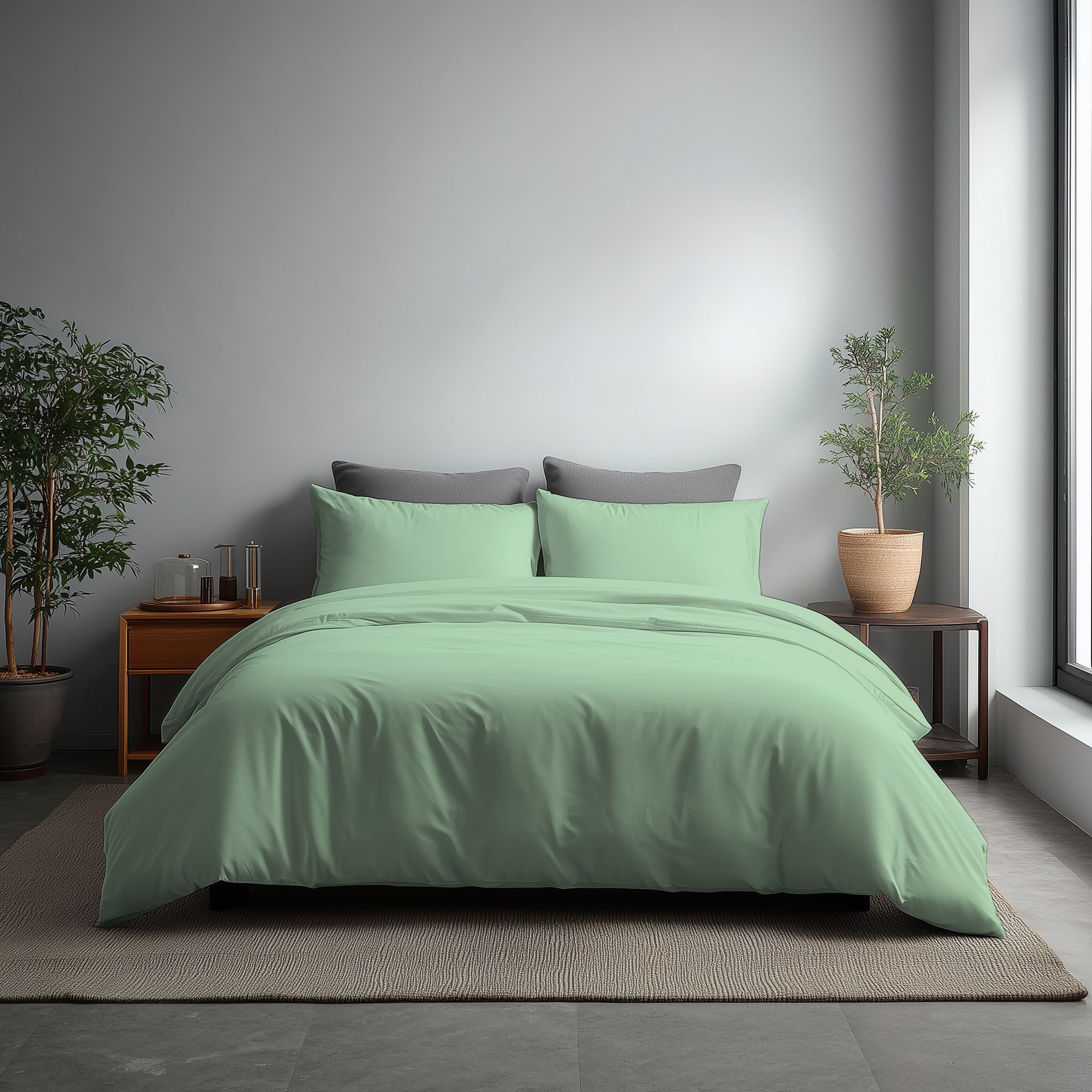 Snug City Microfibre Soft Touch Duvet Cover & Pillowcase/s Set Bed Linen in Duck Egg Blue