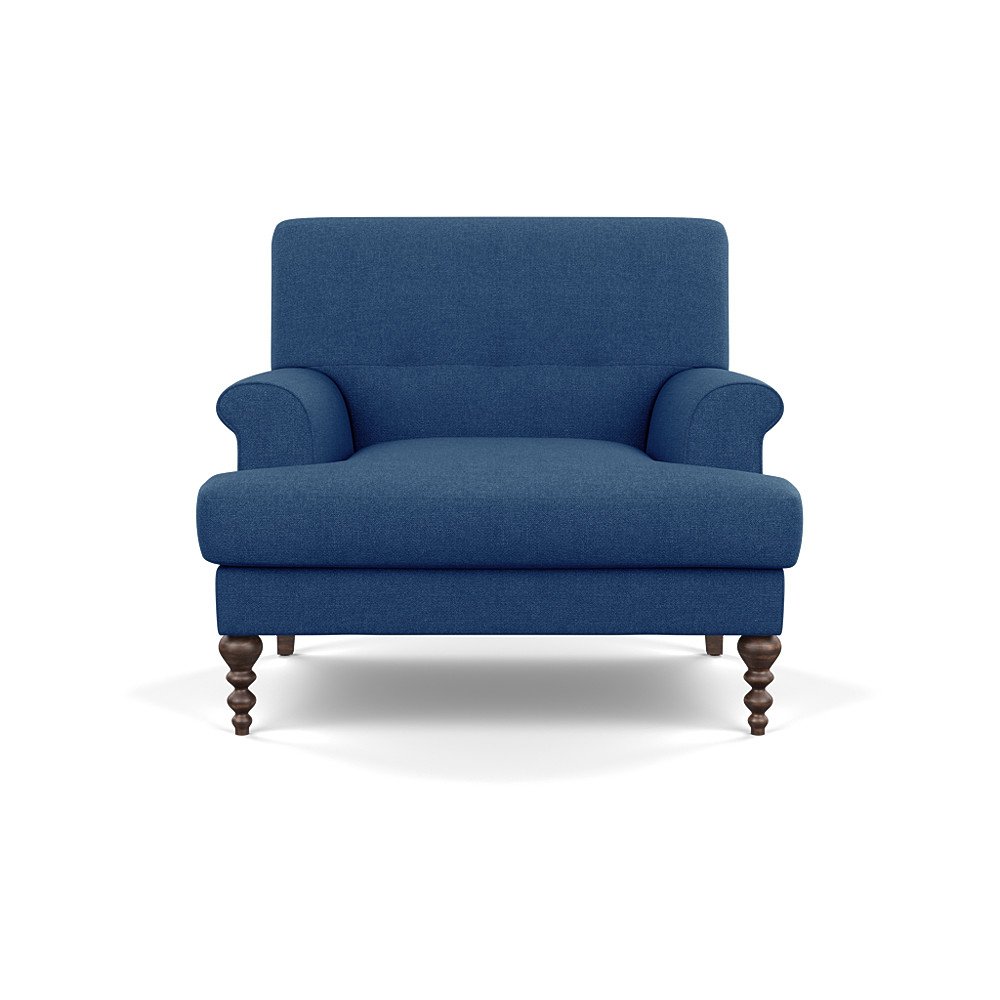 SCP Oscar Formal Armchair Linara Indigo Walnut Feet