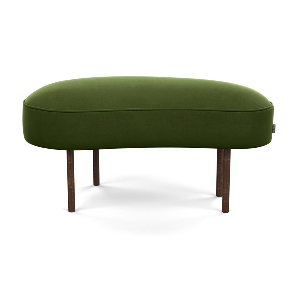 Heal's Isola Small Ottoman Nobilis Velvet Leaf Bronze Feet