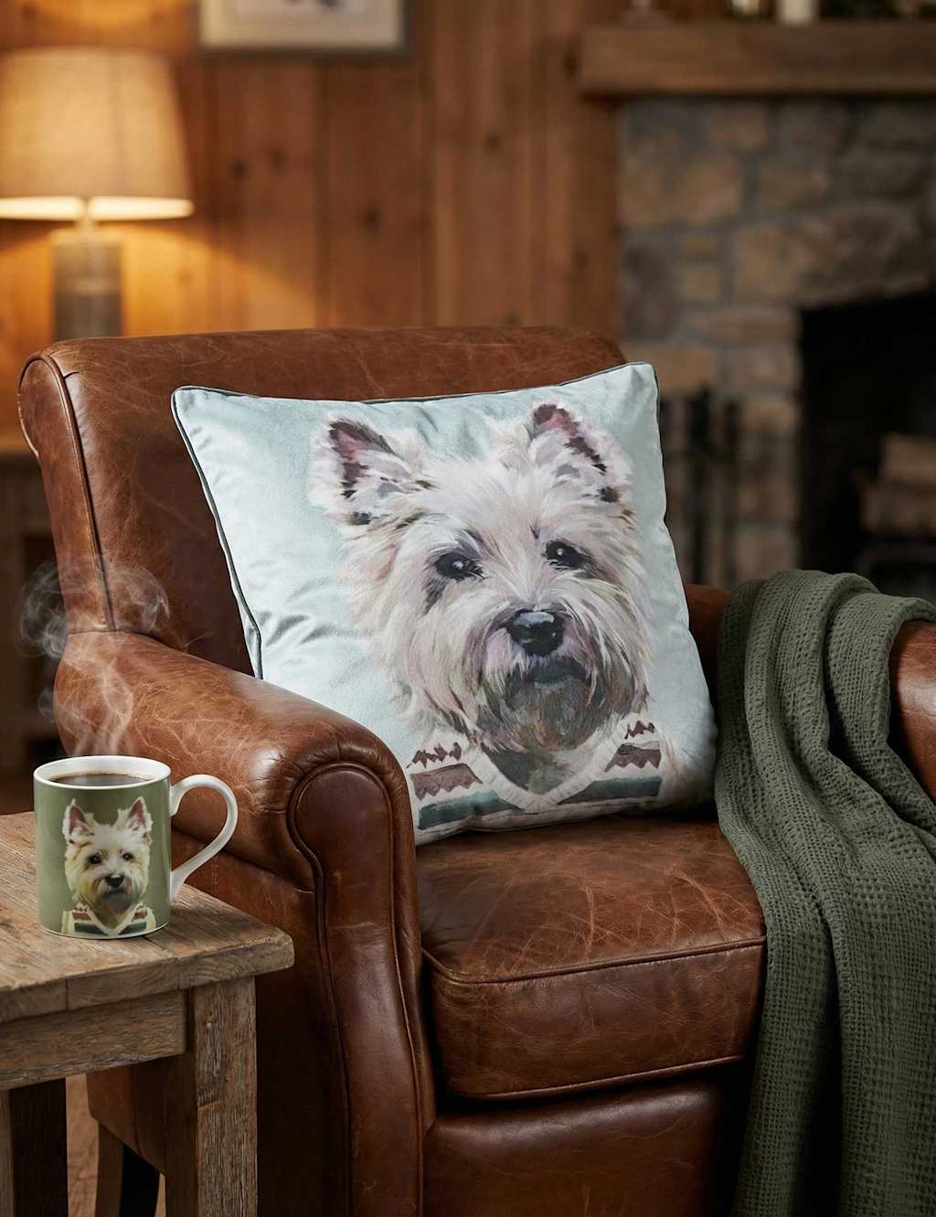MM Linen Westie in a Vestie Cushion Multi