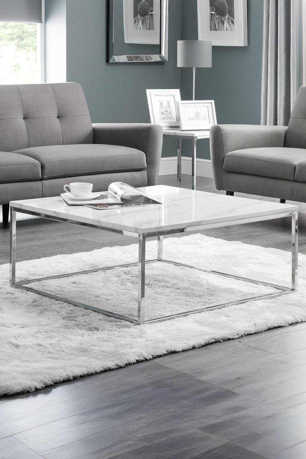 Julian Bowen Scala Square Coffee Table in Silver