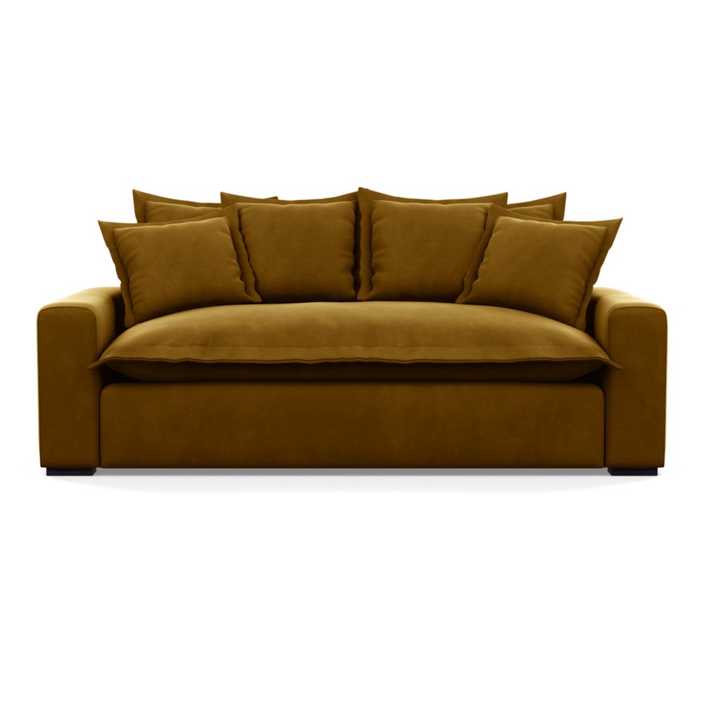 Heal's Brompton 3 Seater Sofa Varese Velvet Olive Black Feet