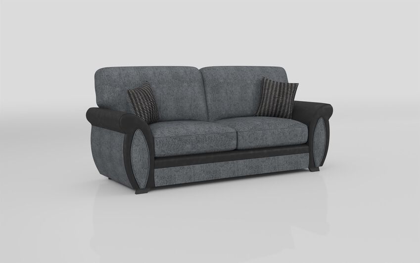 ScS Living Grey Maddie Fabric 3 Seater Standard Back Sofa
