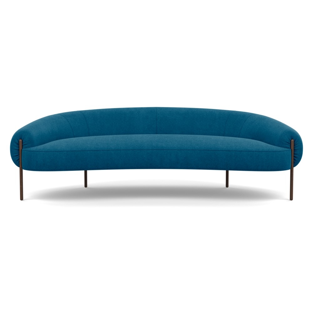 Heal's Isola 3 Seater Sofa St Moritz Wool Teal Bronze Feet