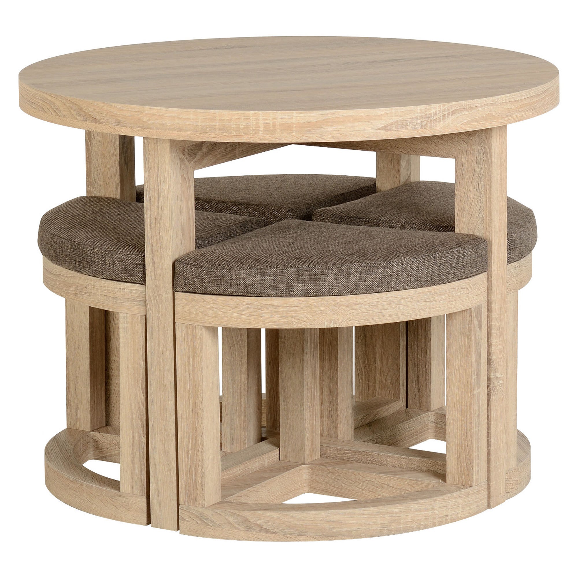 Cambourne 4 Seater Round Stowaway Dining Table with 4 Chairs