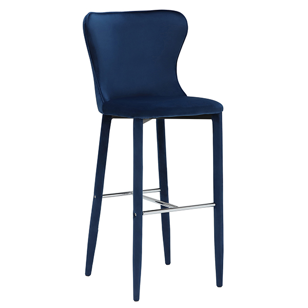 Howell Velvet Bar Stool  Peacock Blue