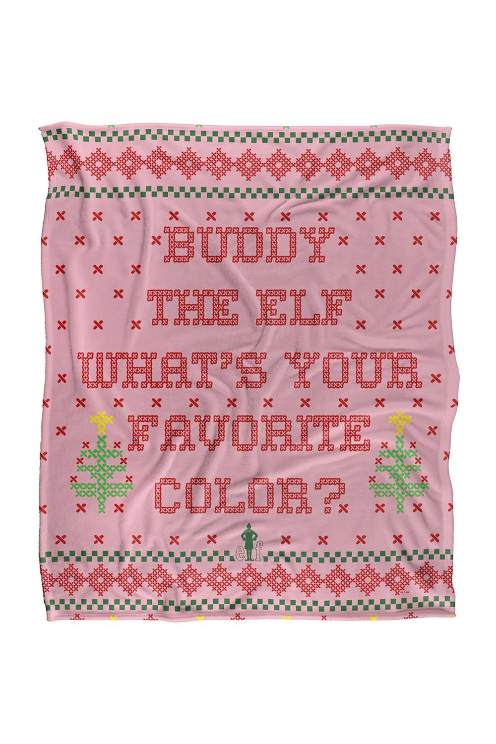 Warner Brothers Elf Blanket, 152x127 cm What's Your Favorite Color Soft Throw Blanket