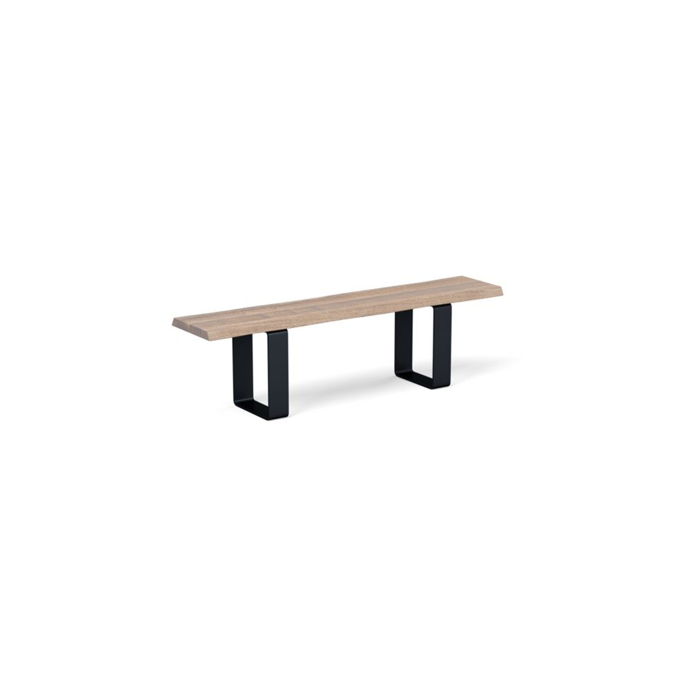 Heal's Prague Bench 220x35cm Grey Oak Natural Edge Filled
