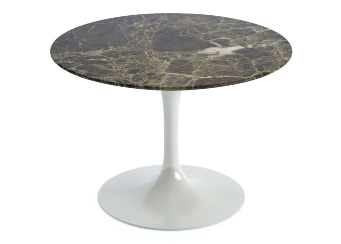 Knoll Saarinen Tulip Round Coffee Table Emperador Coated Marble Large