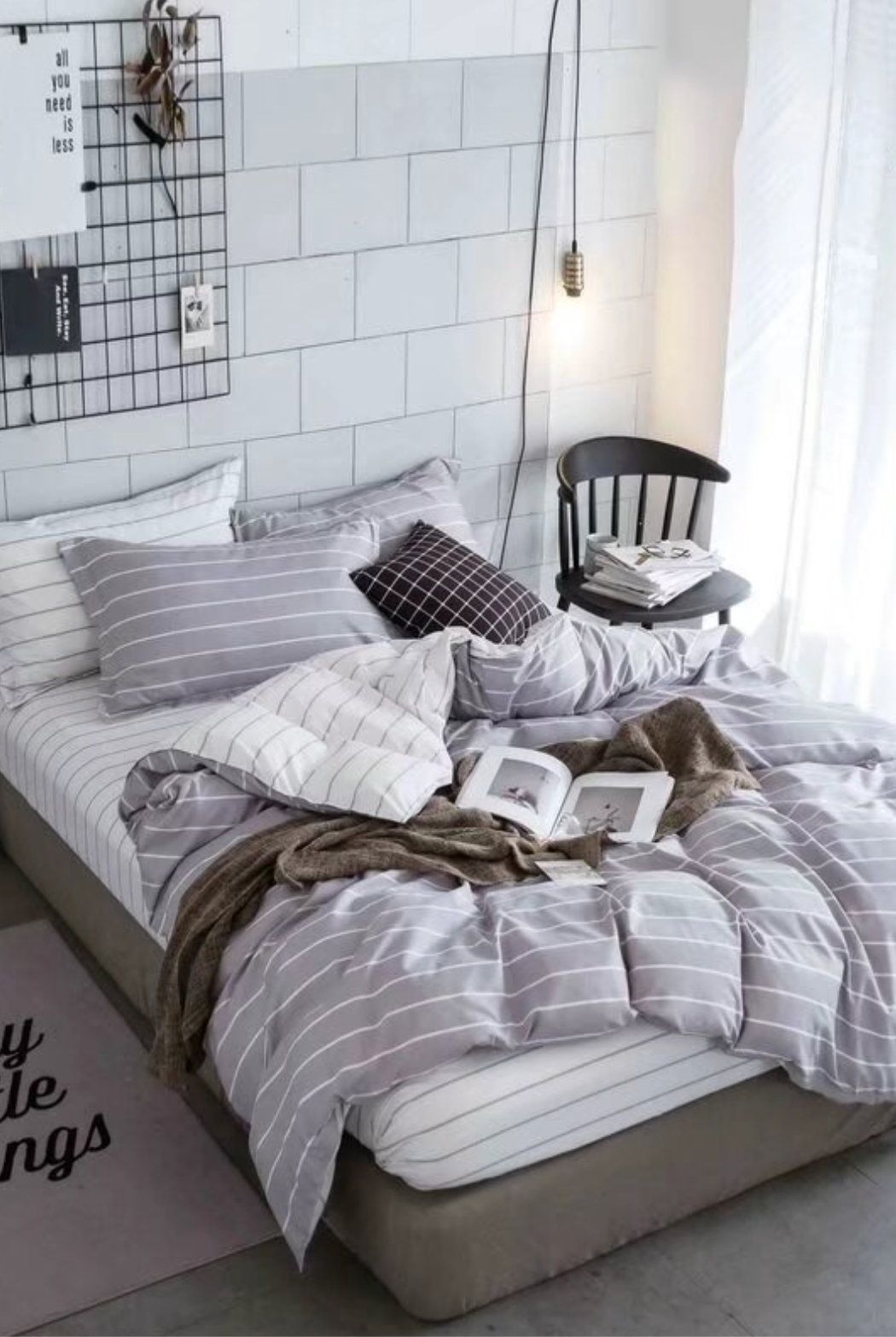 Ezysleep Silver Stripe Printed Duvet Set