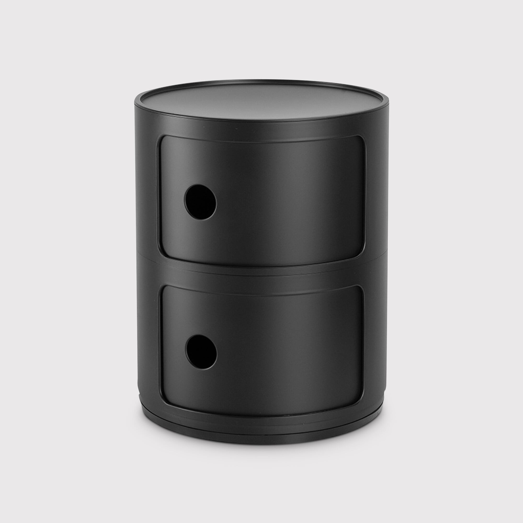 Kartell Componibili Recycled 2 Element Table, Black Plastic | Barker & Stonehouse
