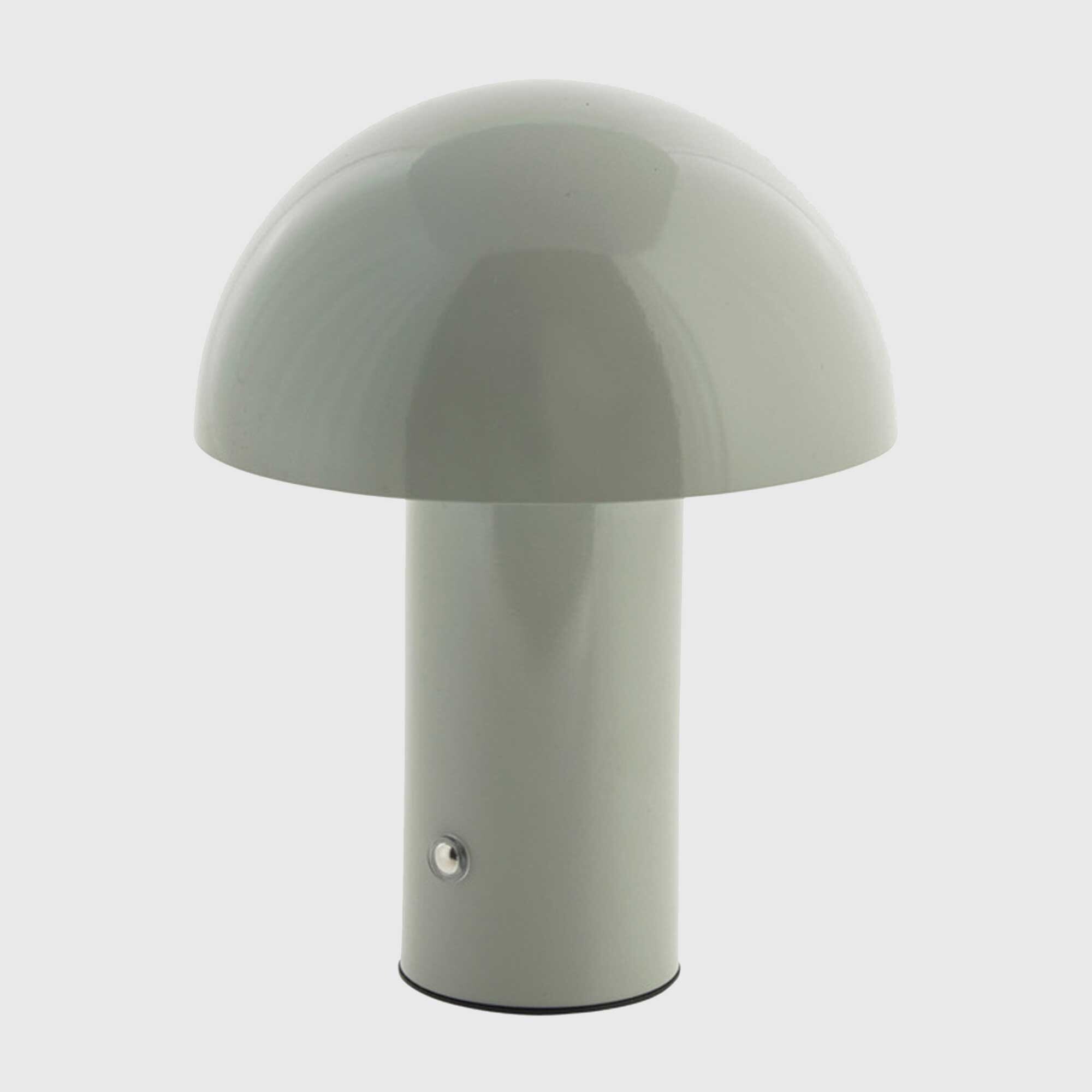 Sage Mushroom LED Lamp, Green Metal | Barker & Stonehouse