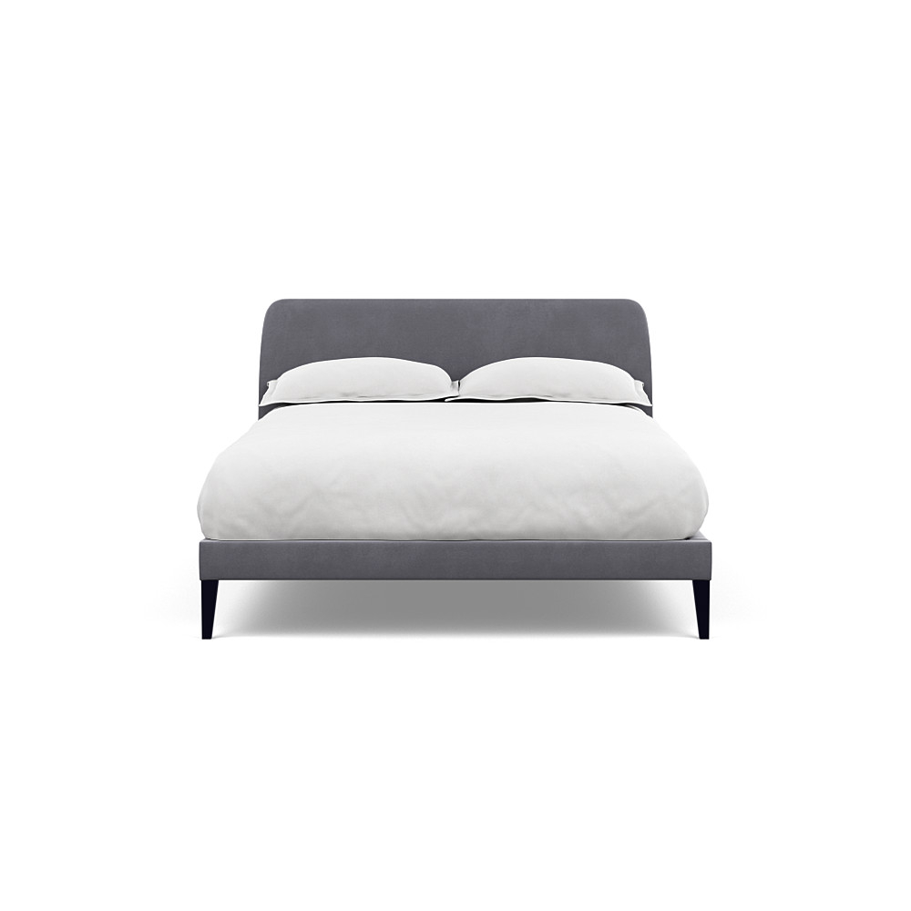 Heal's Wallis Bedstead Double Smart Velvet Dolphin Black