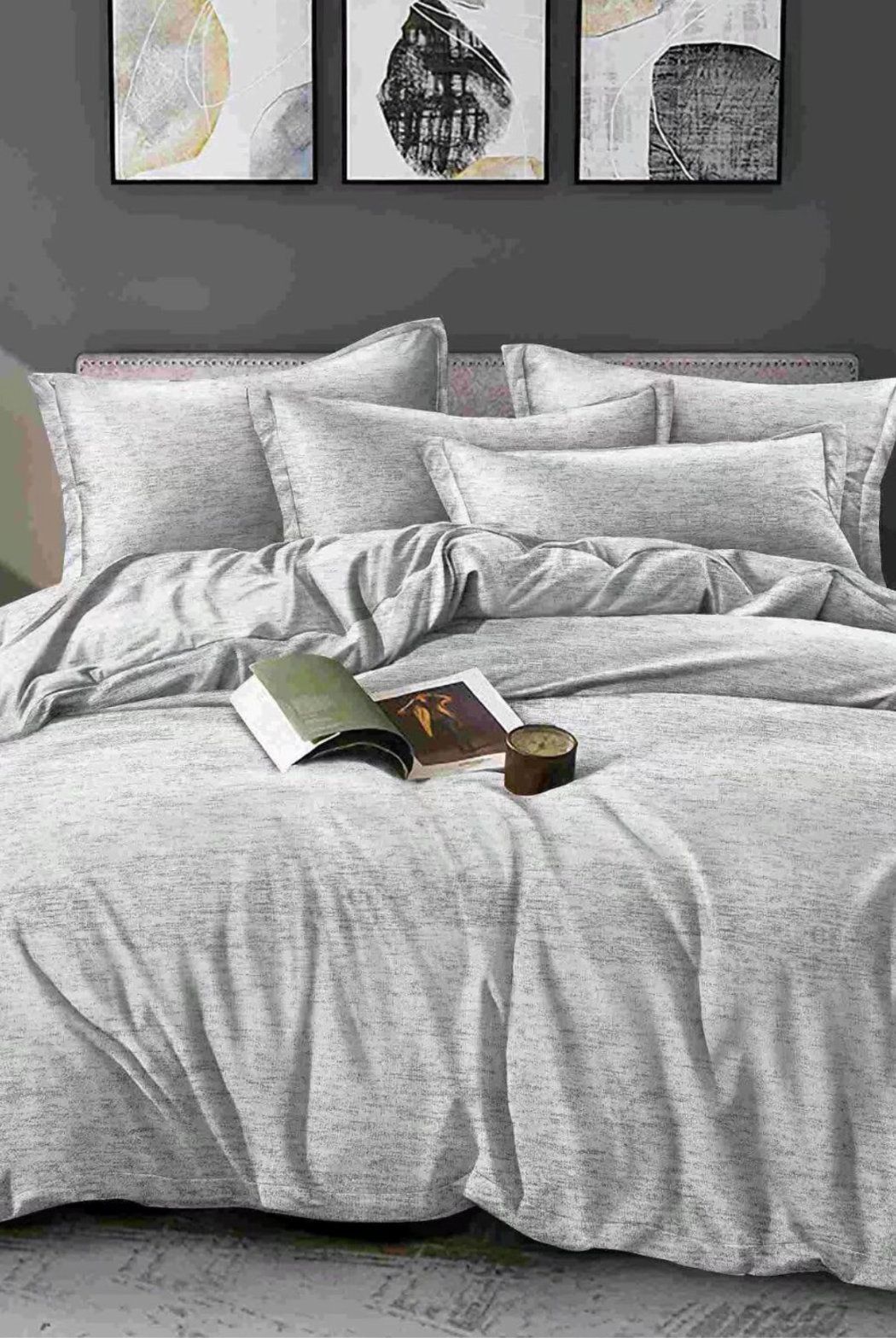 Ezysleep Grey Marl Printed Duvet Set