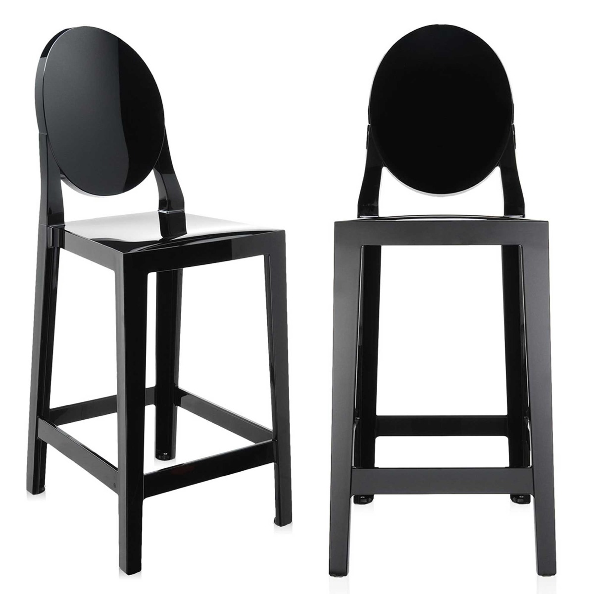 Pair of Kartell One More Counter Stools, Black
