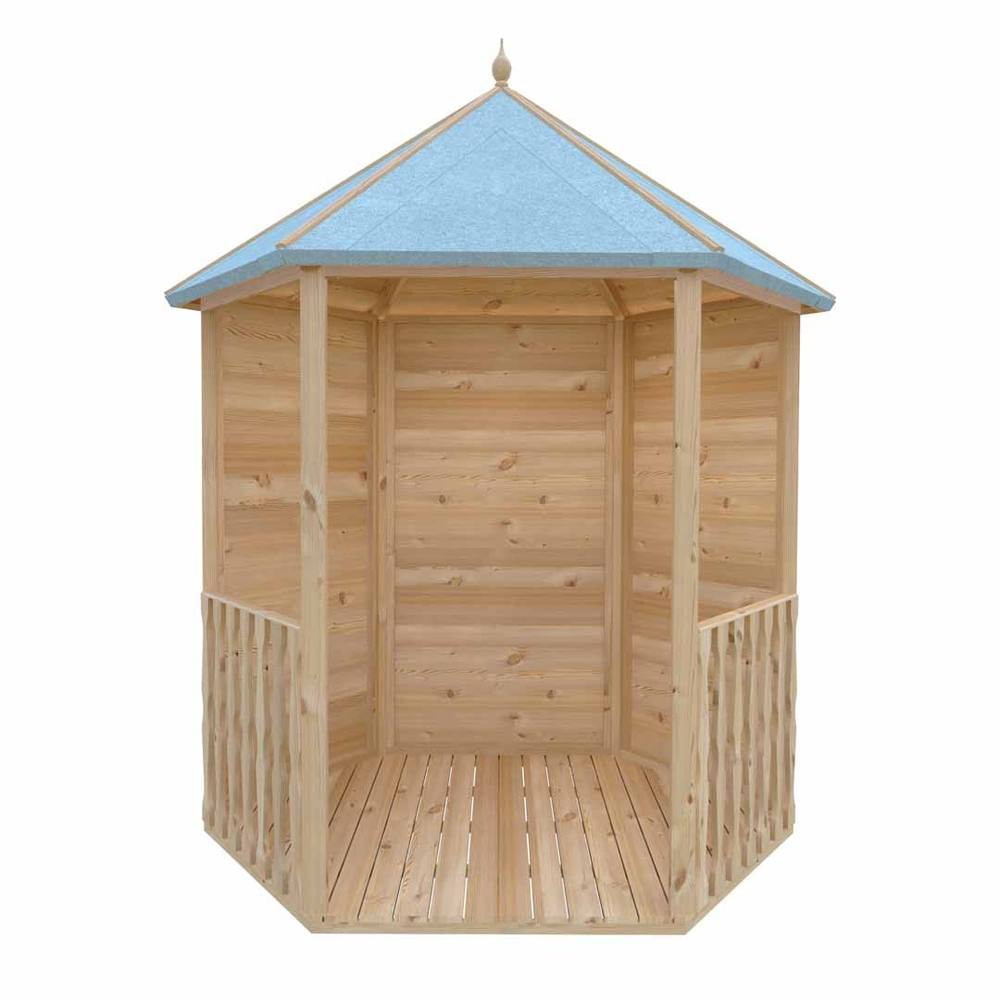 Shires Gazebo Arbour Dip Treated Garden Arch Seat Approx 6 x 7 Feet in Light Brown
